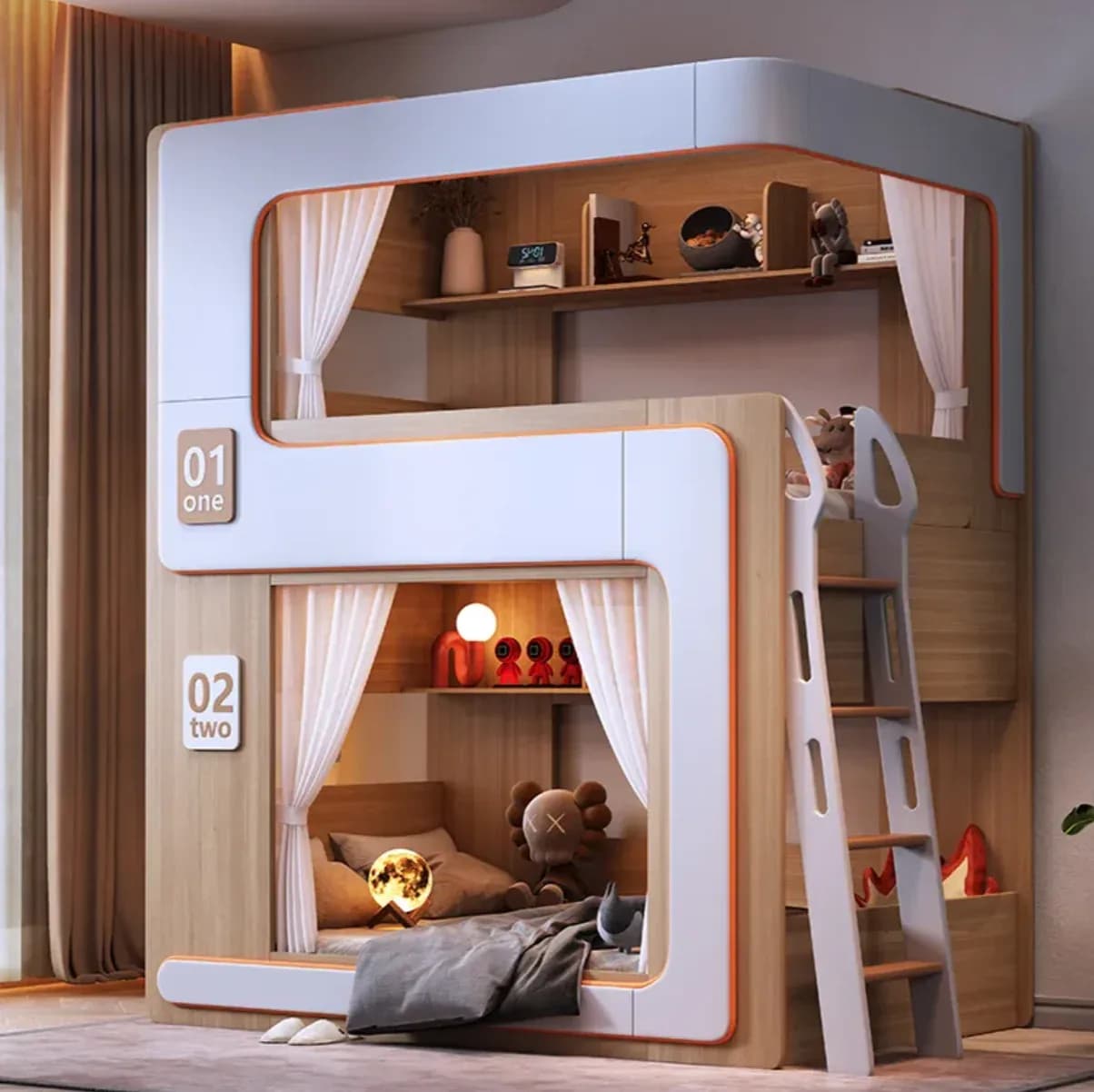 High Quality Indoor Bedroom Furniture Kids Beds Set Girls Princess Bunk Beds Wood Double Bunk Bed For Children With Slide