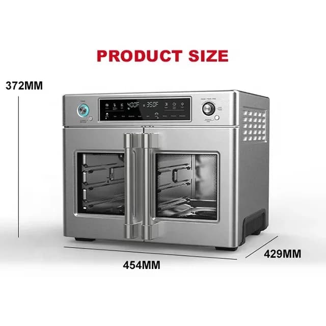 Dual 30l Electric French Door Stainless Steel Air Fryer Oven Multi-function Digital Control With Convection