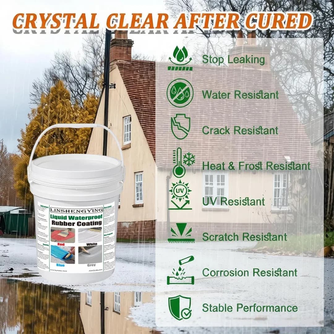 Lsy 20kgs/5gal Silicone Rubber Waterproof Coating For Roof Moisture-proof Anti-seepage Terrace Balcony,Universal Use