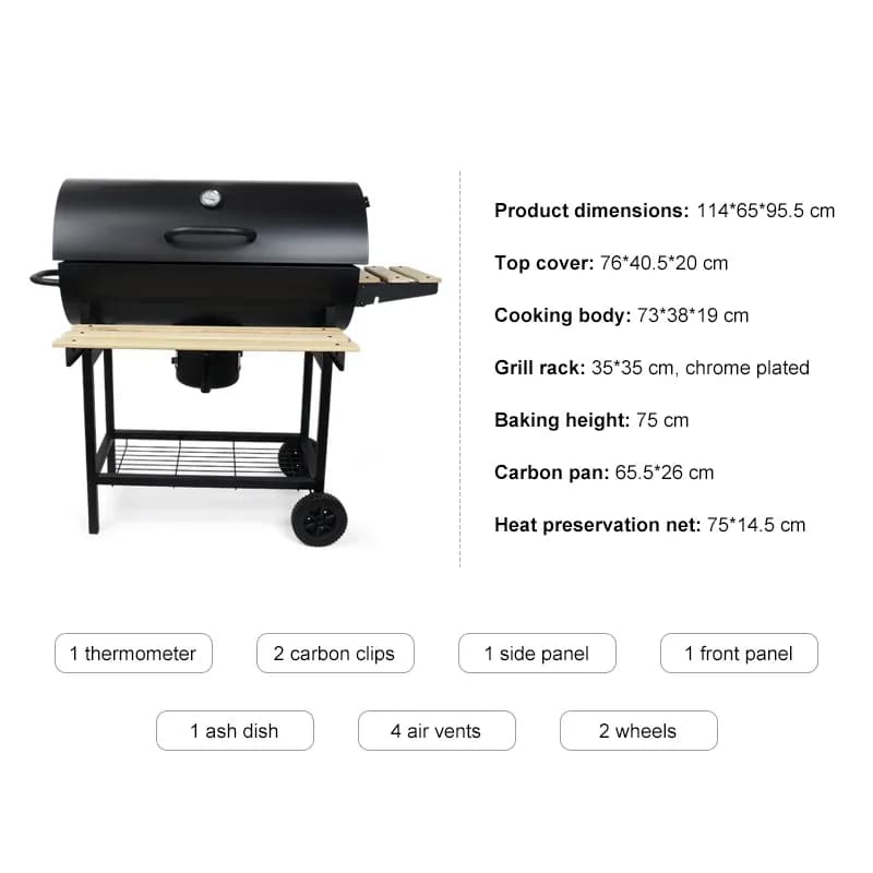 Commercial Premium Modern Portable Steel Barbecue Grill Outdoor Trolley Folding Design Bbq Charcoal Grill With Autorotation