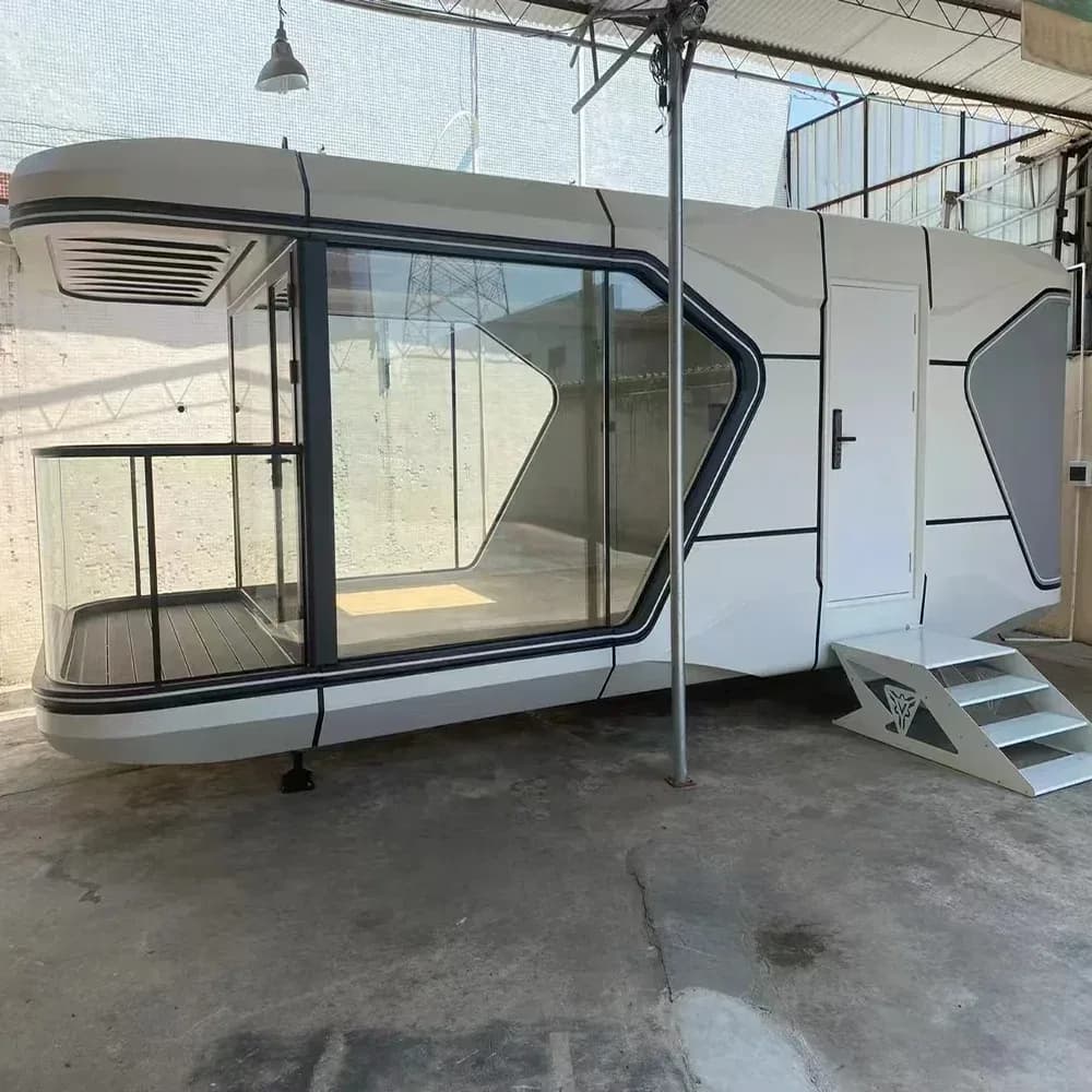 Factory Wholesale Modern Breathable Steel Structure Intelligent Mobile Prefabricated Space Capsule Apartment Villa Rectangle