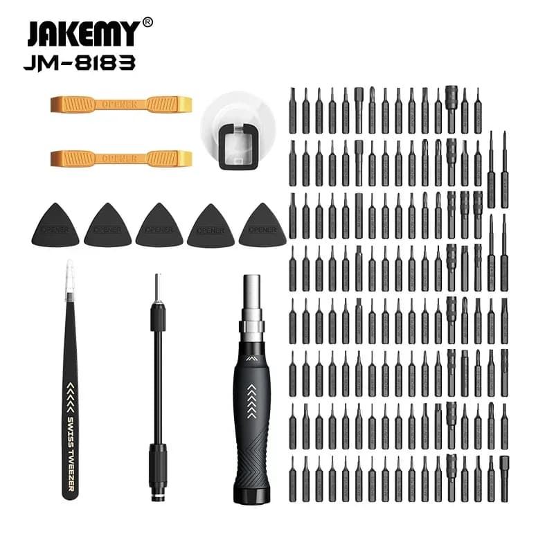 For Jakemy Jm-8183 Professional Repair Hand Tools 145 1 Precision Magnetic Cr-v Bits Steel Handle Iphone Pc Screwdriver Set