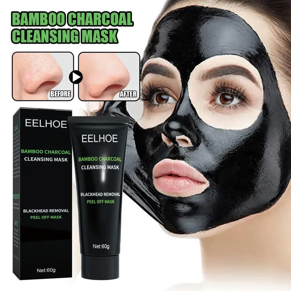 Natural Bamboo Charcoal Blackhead Remover Mask Peeling Off Nose Mask Face Cleaning Pore Strips
