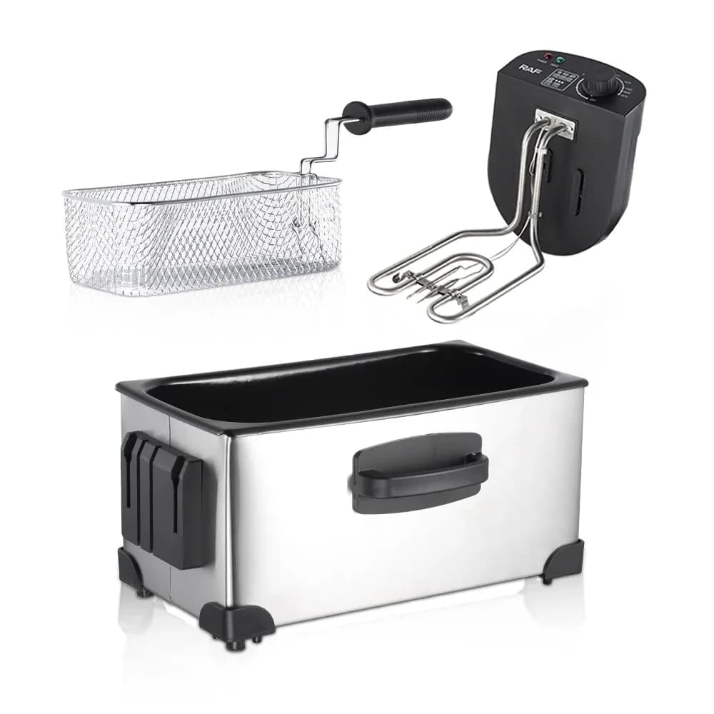 Raf R.5299 Home Use Electric Deep Fryer With Big Power Stainless Steel Non-stick Material For Frying Chickens And French Fries