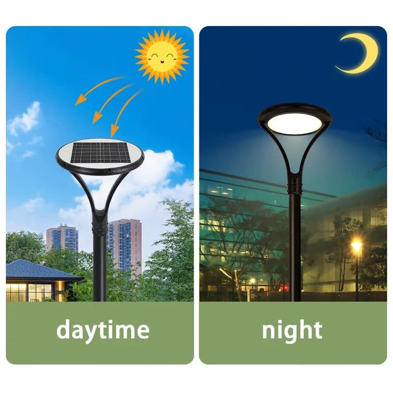 High Lumen Modern Waterproof Decorative Landscape Post Top Garden Lights Outdoor Pole Solar Light Garden Lamp