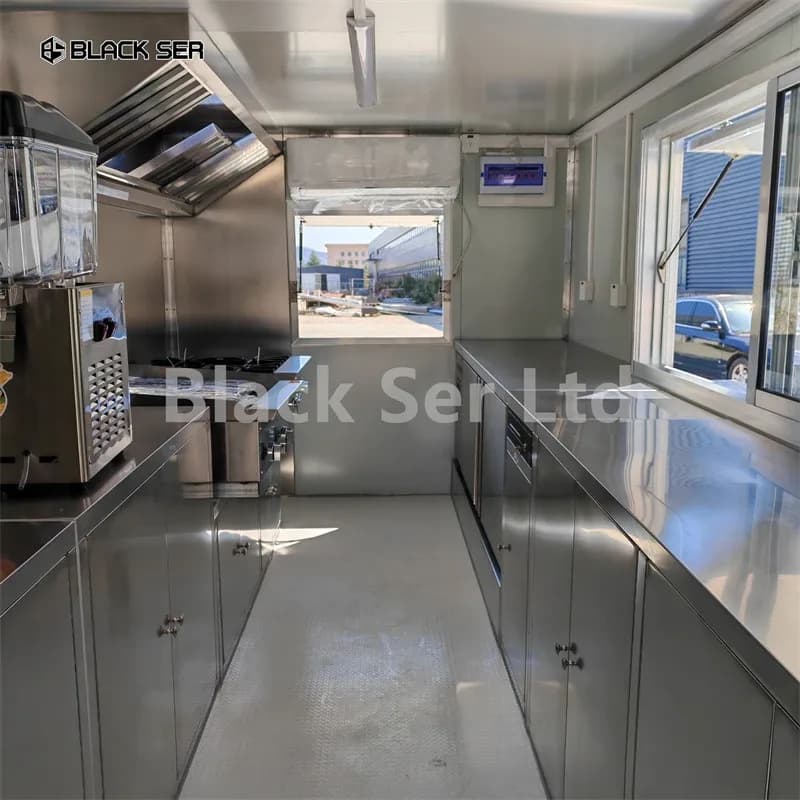 Customized Bbq 16ft 14ft Mobile Fast Food Trailer With Full Kitchen Ice Cream Made In China