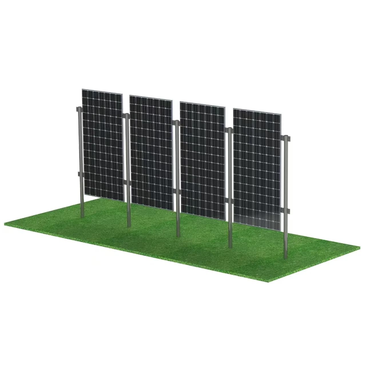 Outdoor Bifacial Solar Fence Mounting System Vertical Solar Panel Fence Ground Mounting System