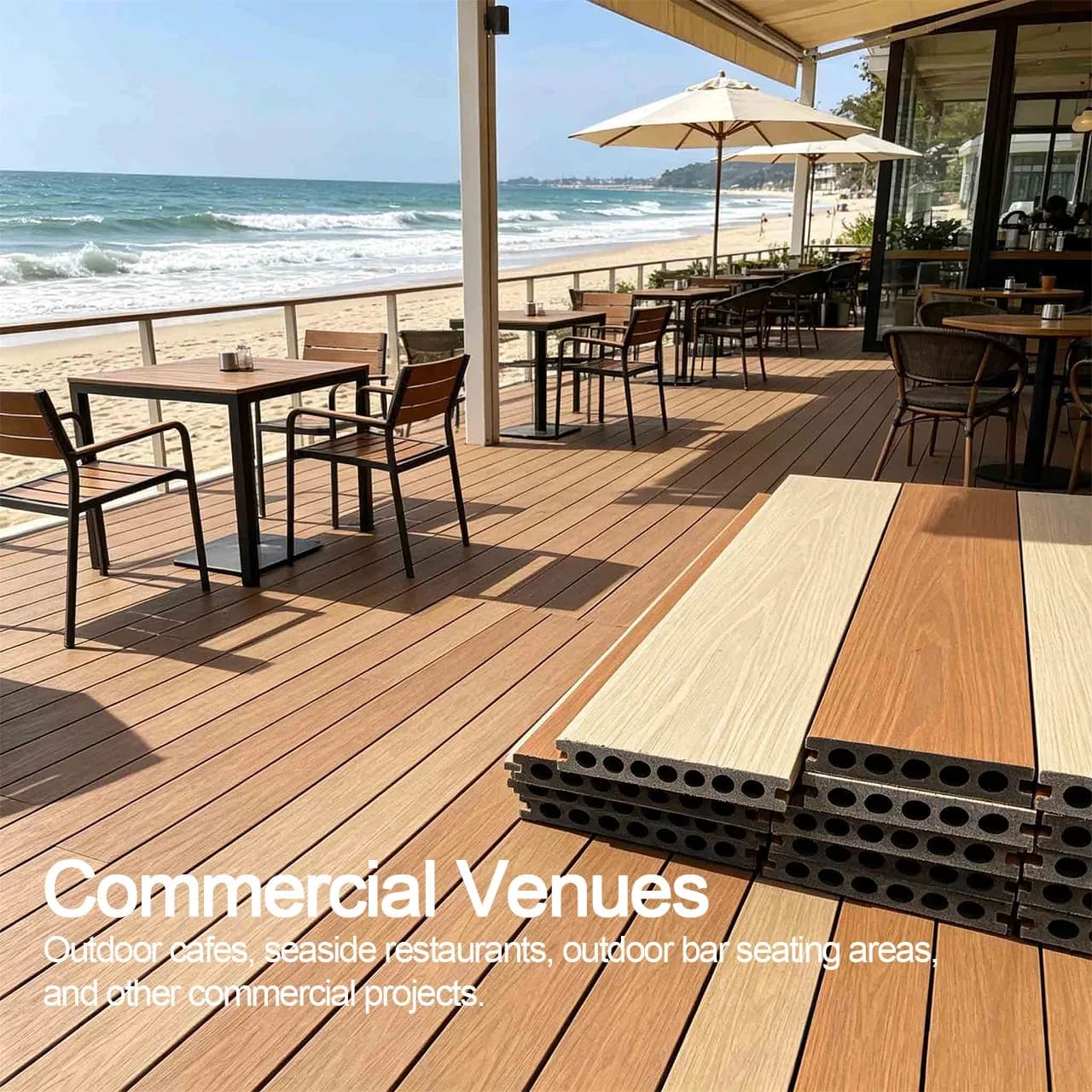 Low Maintenance Composite Decking Wooden Grain Outdoor Wpc Decking For Outdoor Decking Terrace Balcony