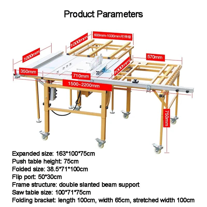 Factory Direct Sale Woodworking Set Cutting Saw Multi-function Panel Saw Portable Workbench Dust-free Cutting Saw