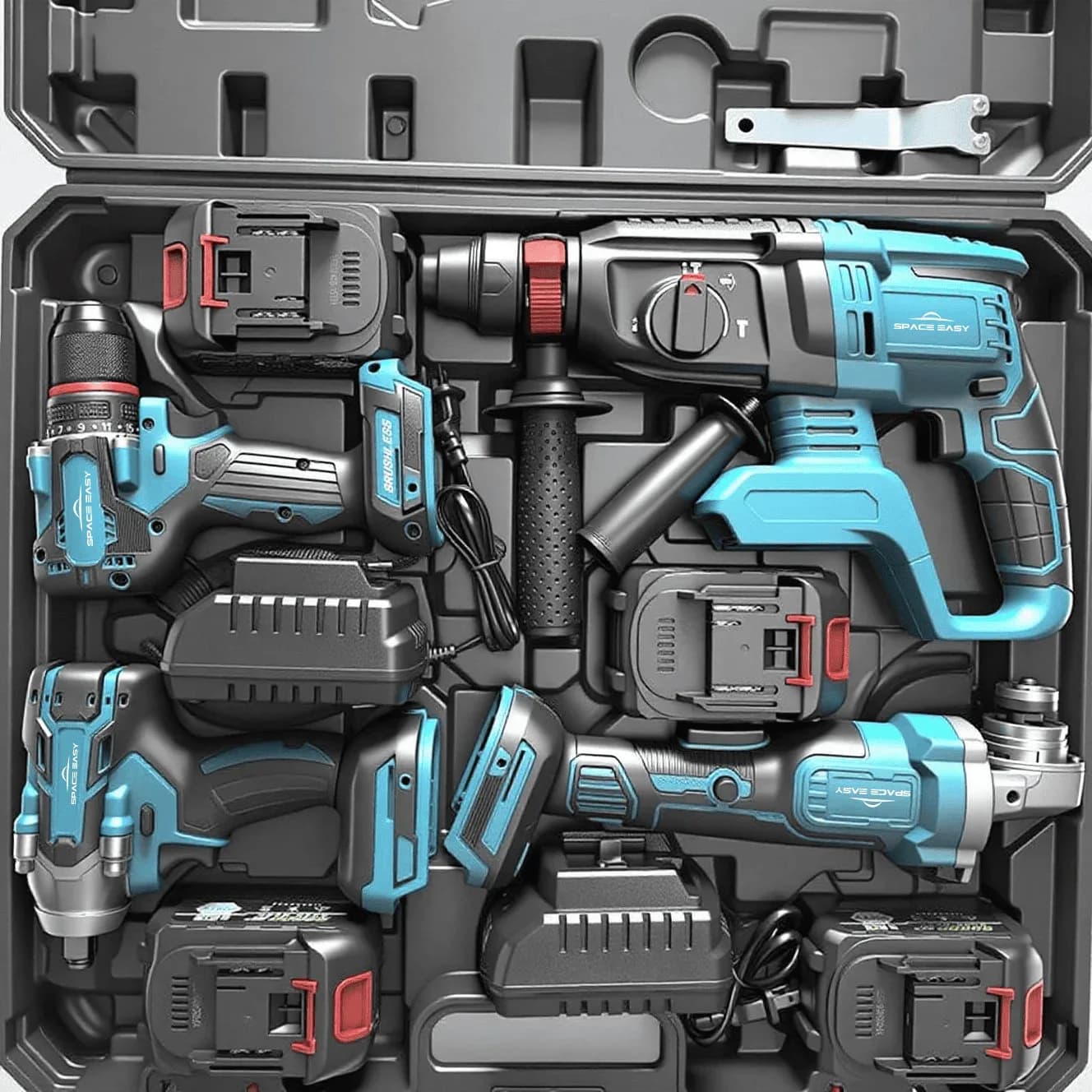 Big Discount Hot Sale For Mkt Combo Power Tools 4 Kits Tool Set 18v 20v 21vvolt Cordless Drills Battery Diy Home Use
