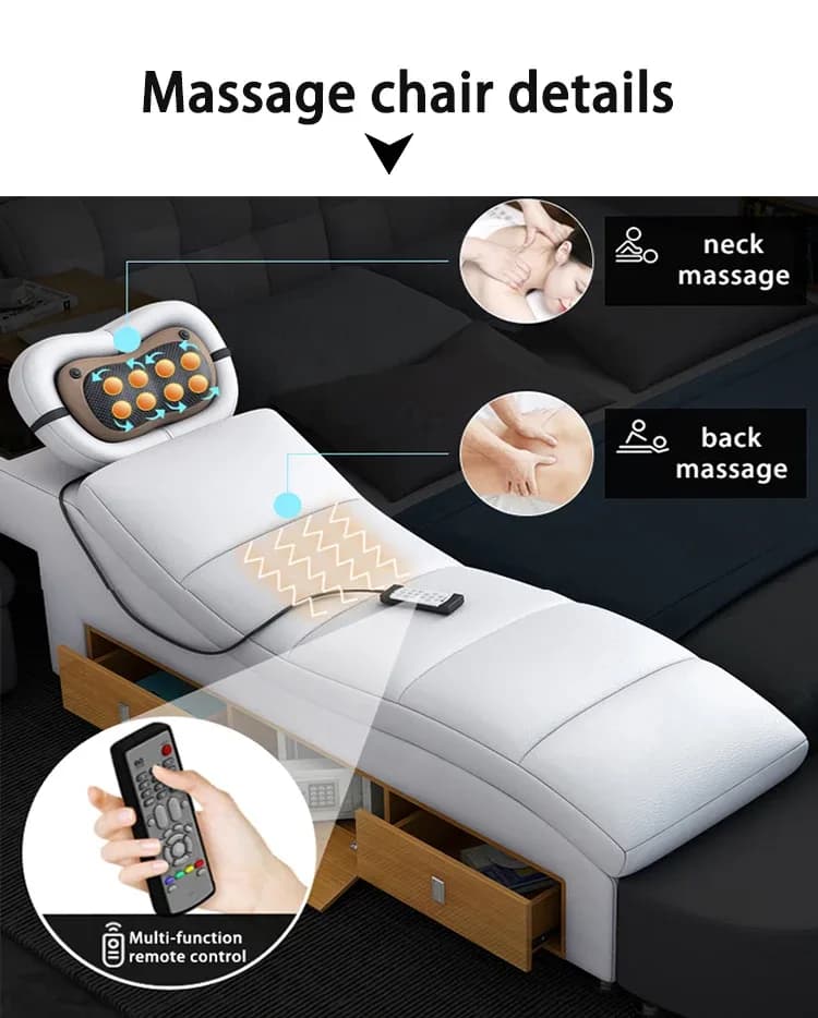 Multifunction Smart Bed With Massage And Projector Frame Leather Double King Size Beds Modern Bedroom Furniture Sets