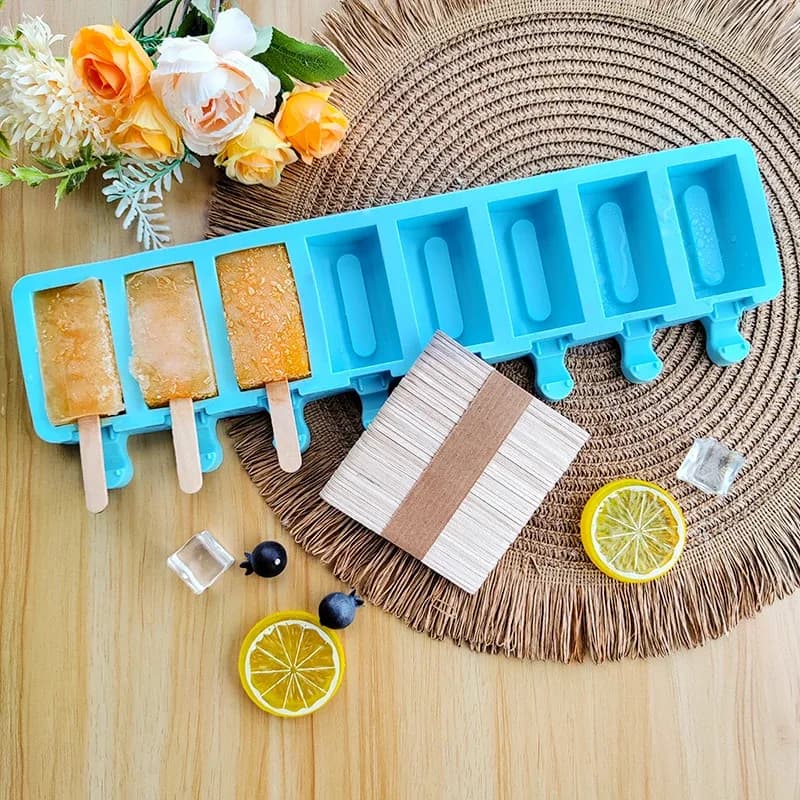 8 Cavities Silicone Ice Cream Mold Ice Pop Cube Popsicle Barrel Mold Dessert Freezer Juice Diy Mould Maker Tools