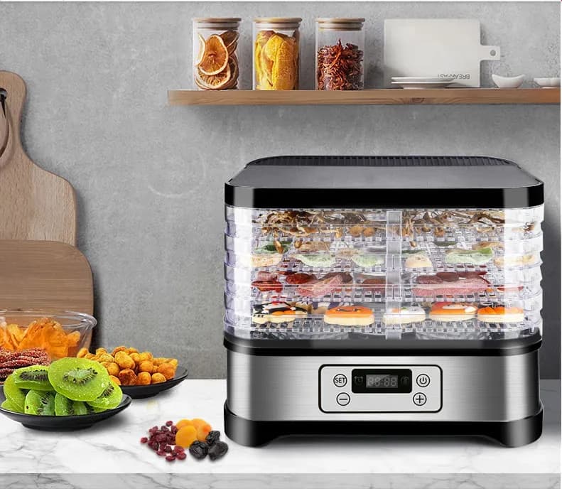 Plastic 5 Layers Food Dehydrator Pcb Digital Function 35-70℃ Adjustable Temperature Household Electric Healthy Vegetables Dryer