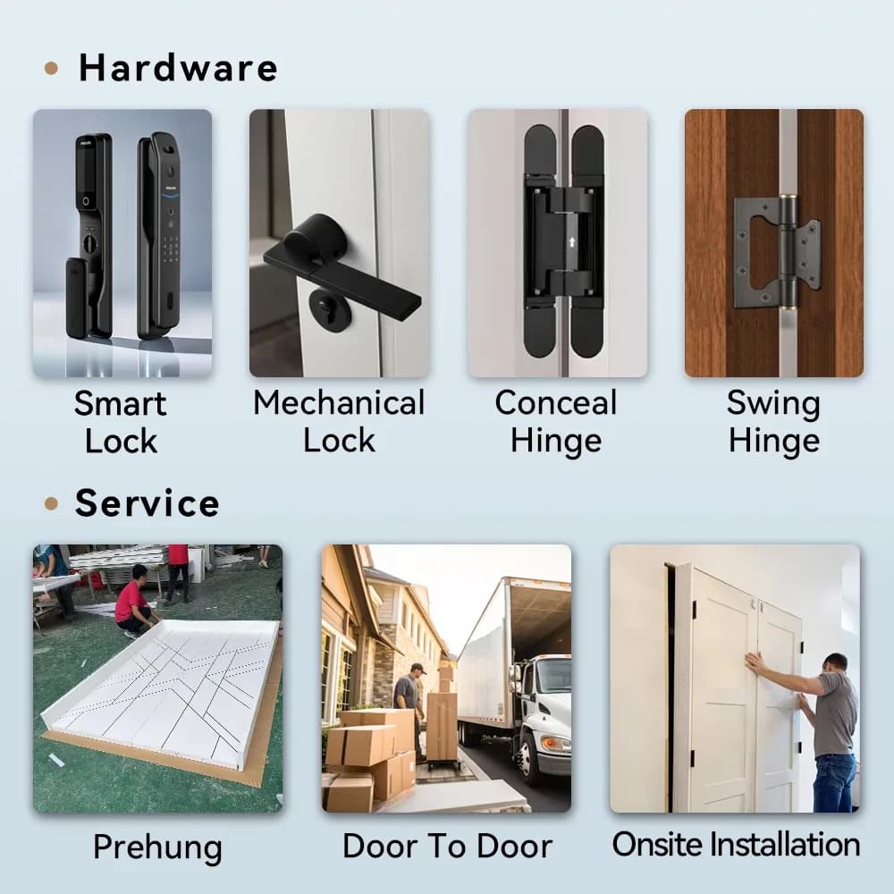 American Walnut Modern Residential Design Concealed Hinge Frameless Waterproof Invisible Wooden Interior Room Door For Houses