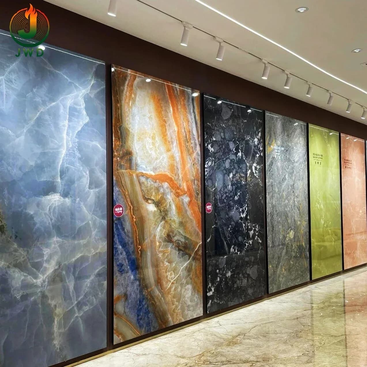 Fire Resistant Pvc Uv Marble Wall Panels Thickness High Glossy Finish Interior Decoration