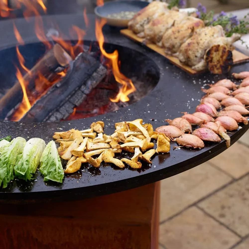 Outdoor Corten Steel European Bbq Grill Metal Barbecue Pit Bbq Grill Outdoor Corten Steel Fire Pit Charcoal Bbq Grill
