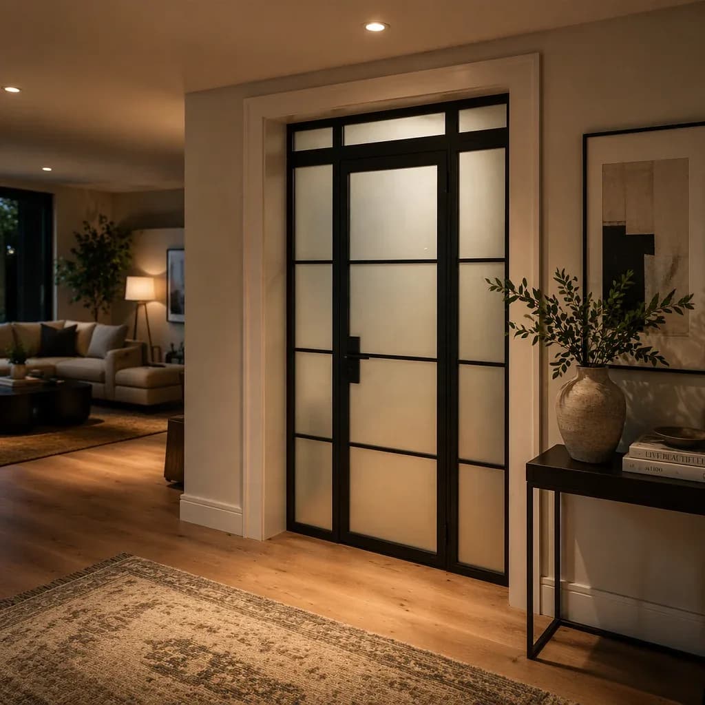 Premium Customized Black Iron Glass Door Interior Door With The Latest Design