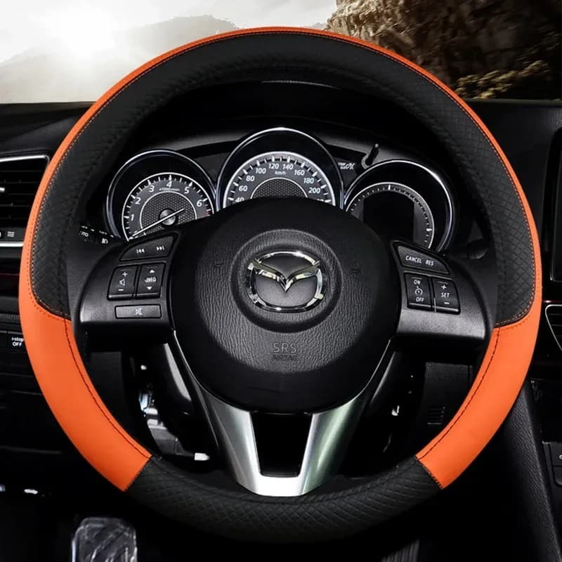 Factory Wholesale 38cm Anti-slip Car Steering Wheel Cover Universal Pu Leather Auto Parts Protector Interior Car Accessories