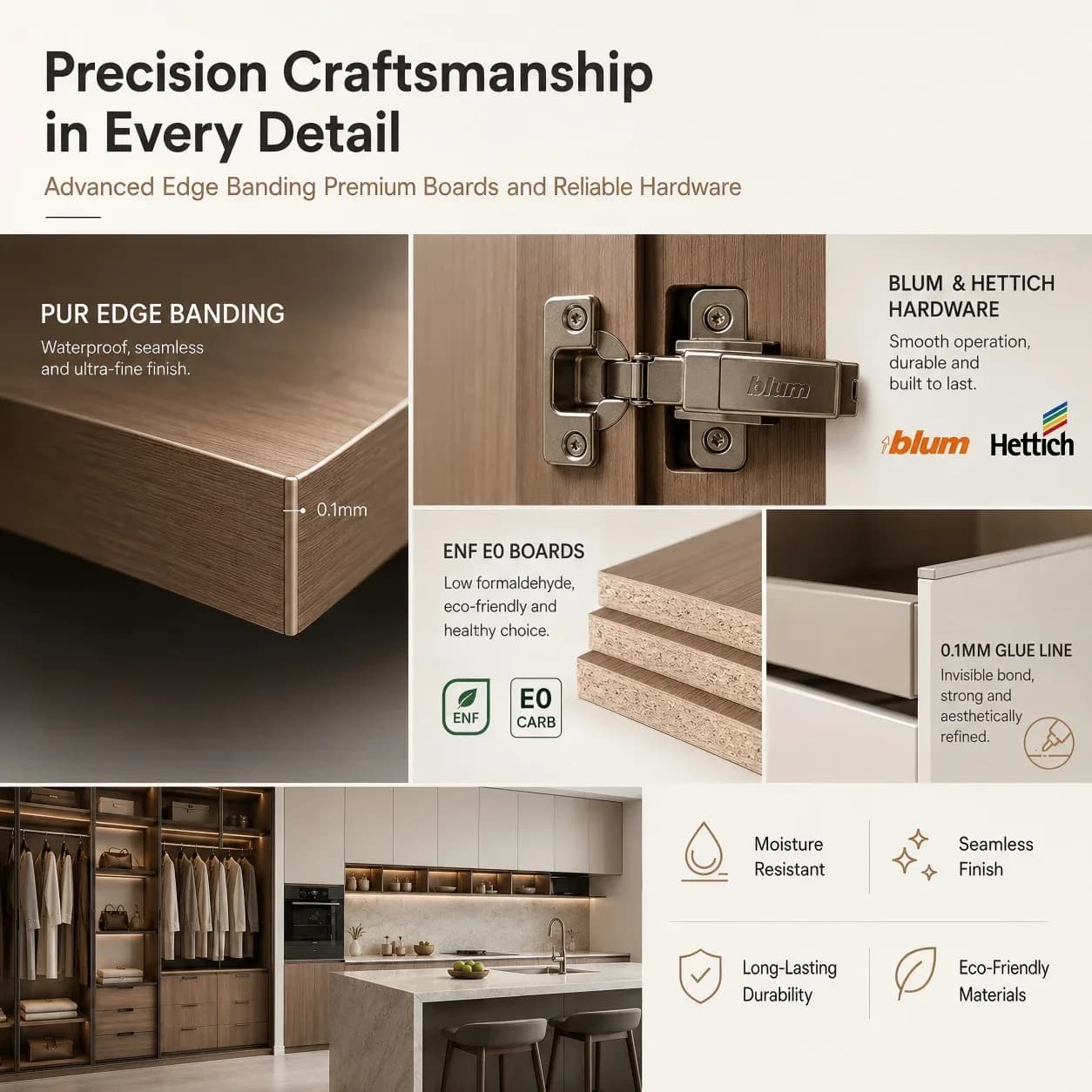 Customized Modern Durable Eco-friendly Freestanding Glass Doors Wardrobe Closet With Large Drawers Complete Home Hotel Bedroom