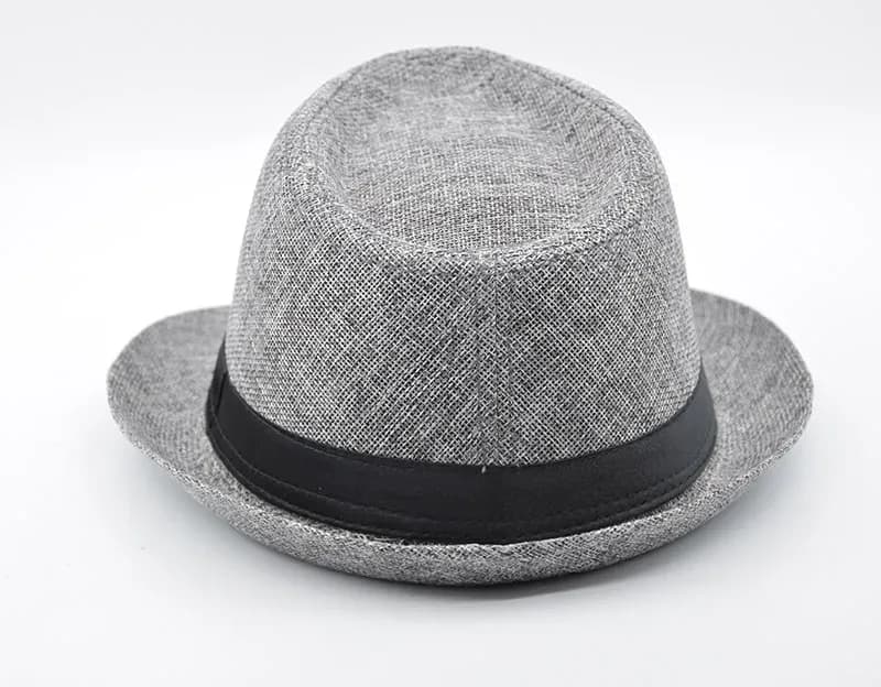 Solid Color Linen Jazz Cap Custom Fedora Hats Men British Gentlemen Hat Cotton And Linen Fashion Top Hat