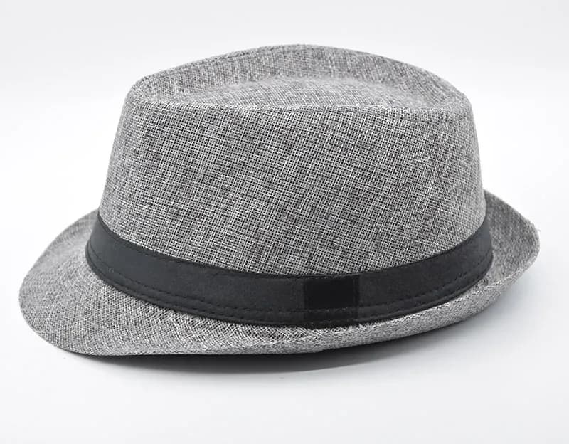 Solid Color Linen Jazz Cap Custom Fedora Hats Men British Gentlemen Hat Cotton And Linen Fashion Top Hat