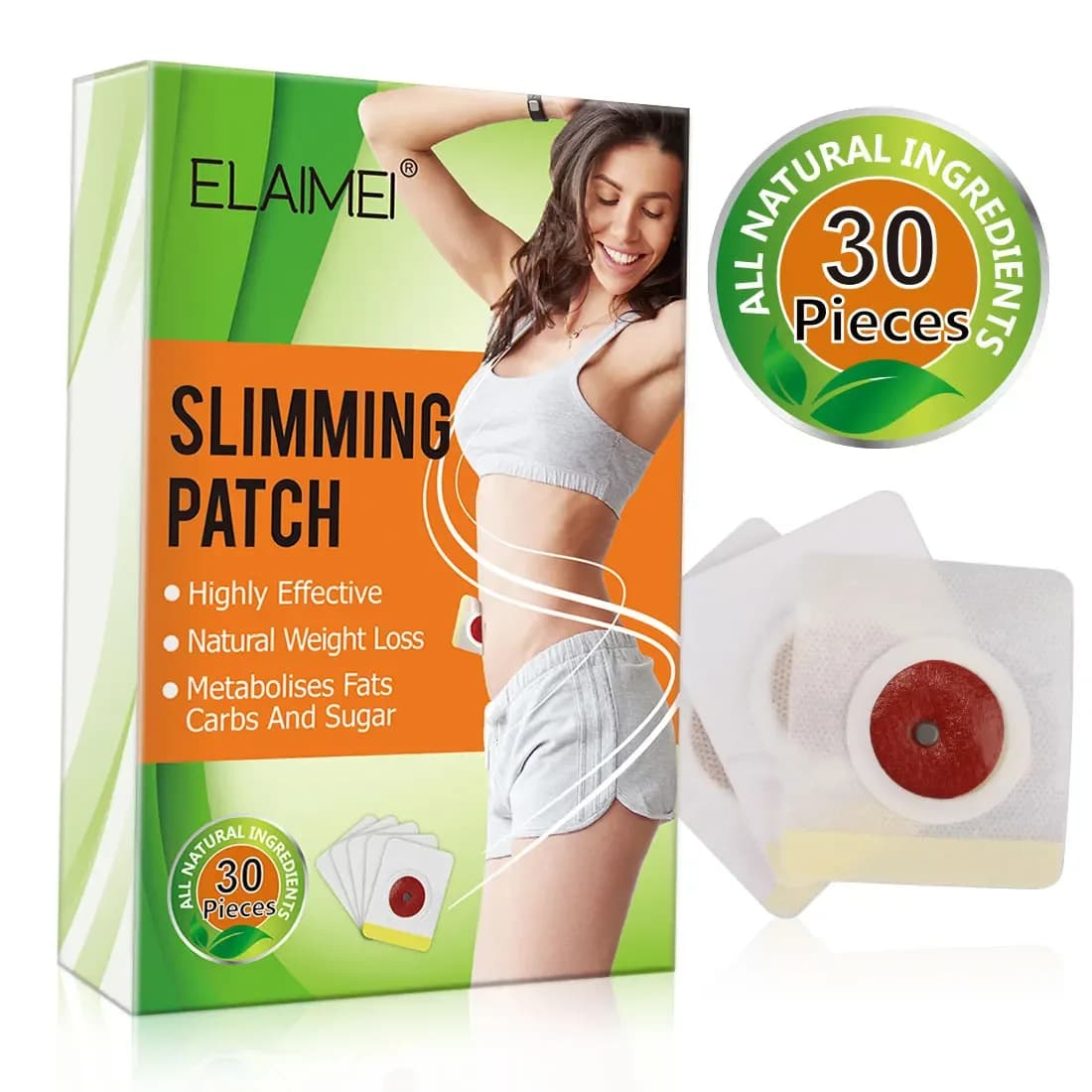 Elaimei Herbal Product Burning Fat Abdomen Patches Body Shaping Slim Stickers Weight Loss Magnet Belly Slim Patch