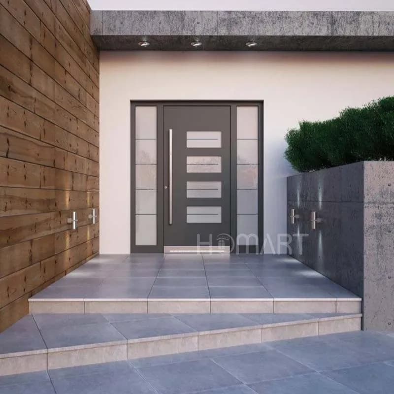 Durable Exterior Aluminum Thermal Insulation Security Entrance Doors With Soundproofing