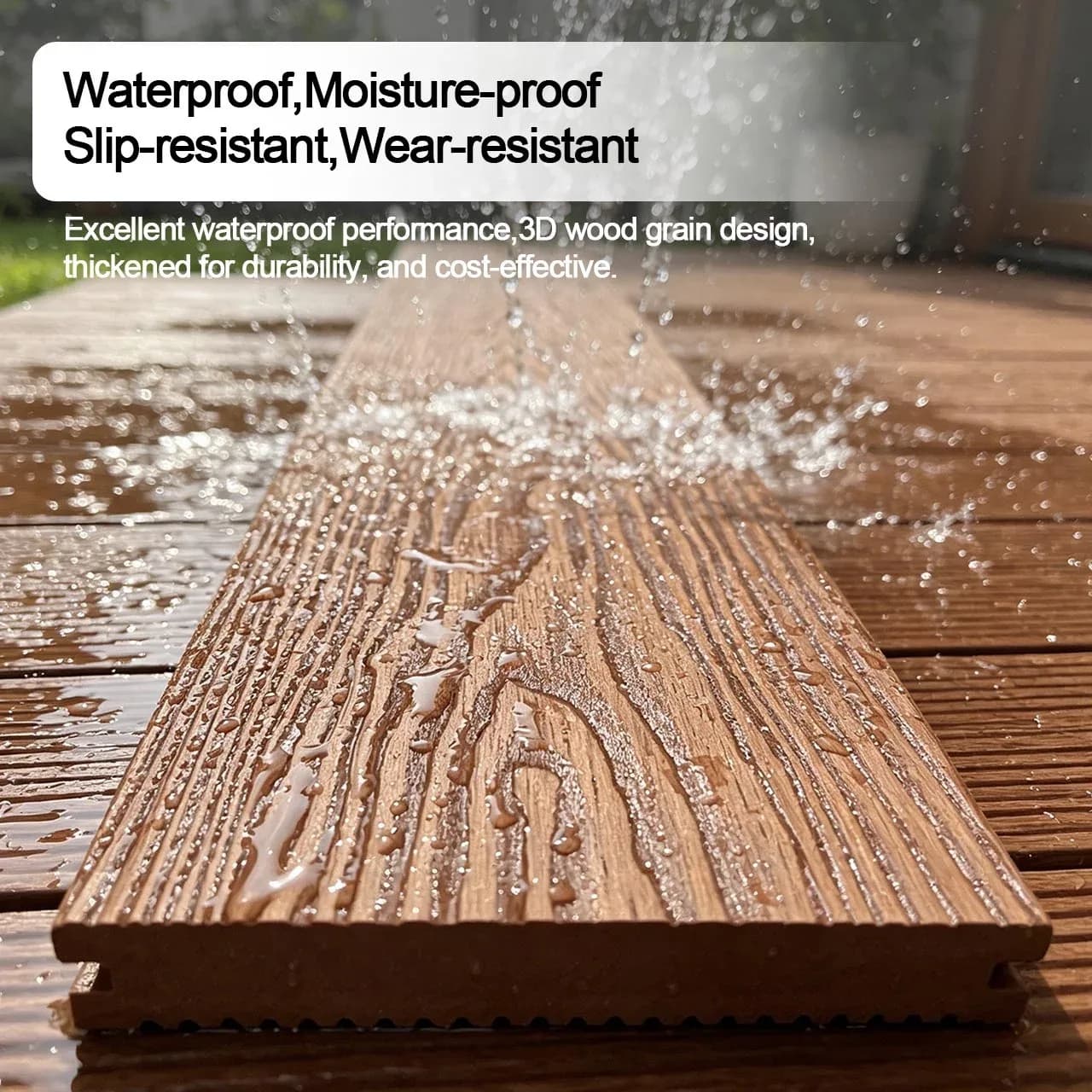 Low Maintenance Composite Decking Wooden Grain Outdoor Wpc Decking For Outdoor Decking Terrace Balcony