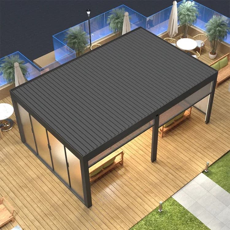 Gazebos Outdoor Motorized Louvre Pergola Factory Garden Building Sun Shade Canopy Electric Louvered Pergola