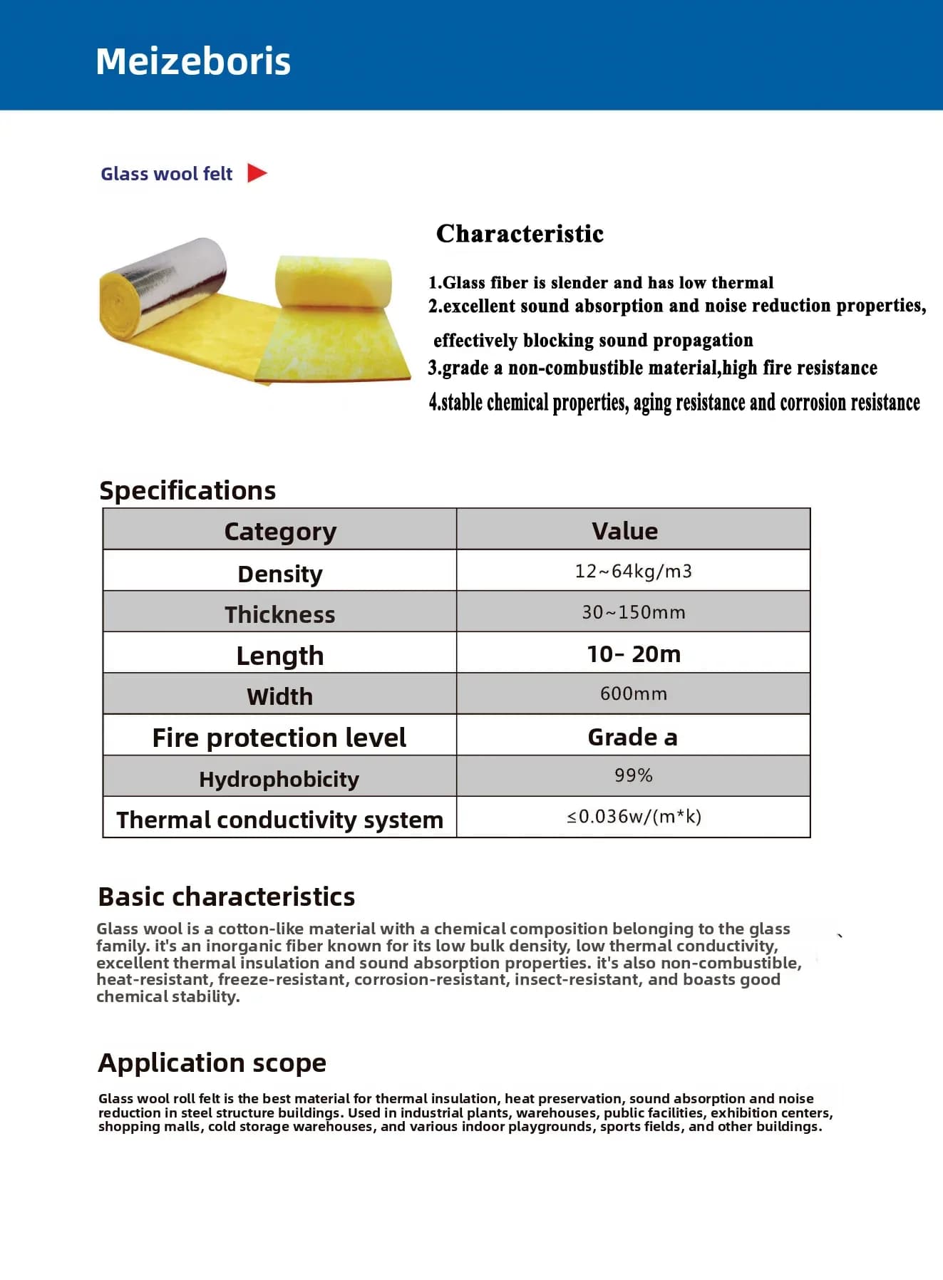 Wall Roof Thermal Glass Wool Insulation Blanket Or Roll Or Fiberglass Wool With Aluminum Foil