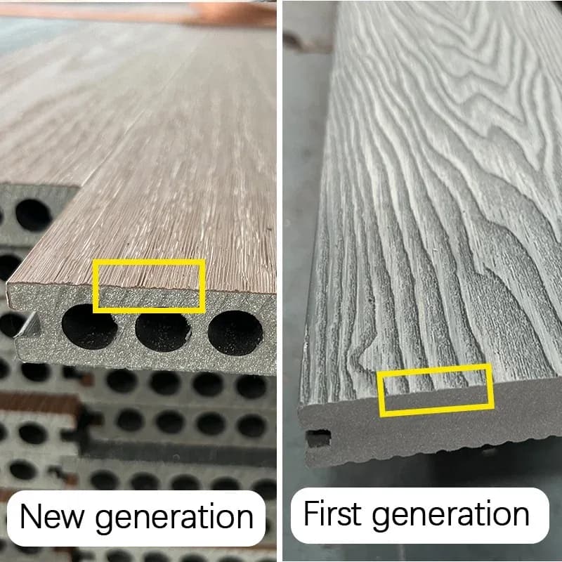Low Maintenance Composite Decking Wooden Grain Outdoor Wpc Decking For Outdoor Decking Terrace Balcony