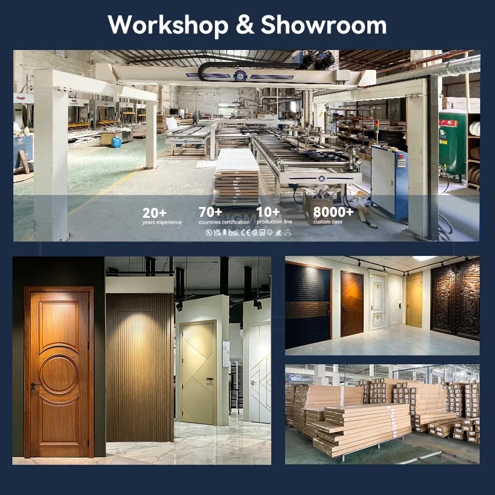 Bespoke Remodeling House Renovation Modern Geometric Design Pre-hung Waterproof Plywood Solid Wood Core Interior Doors