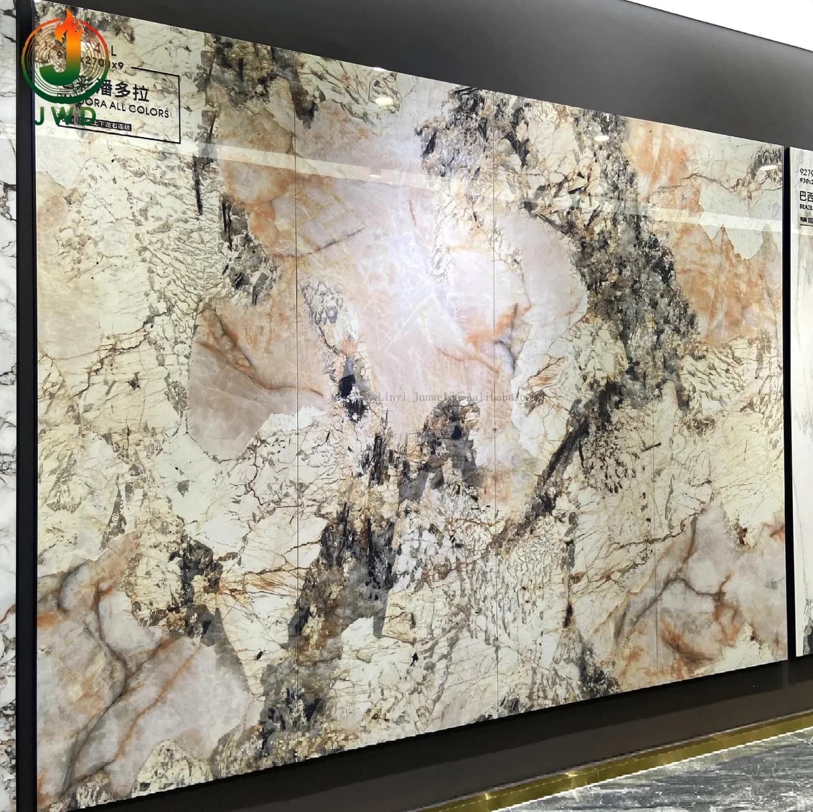 Fire Resistant Pvc Uv Marble Wall Panels Thickness High Glossy Finish Interior Decoration