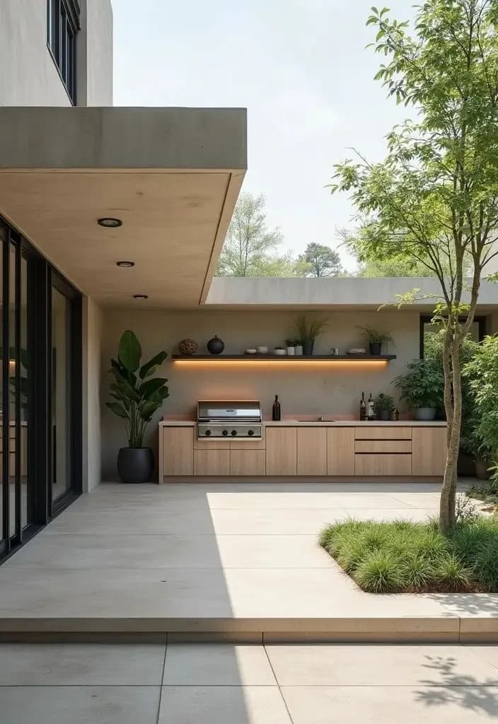 Artisan Luxury Outdoor Kitchen Cabinets With Built-in Grill &amp; Bar Counter For Patio