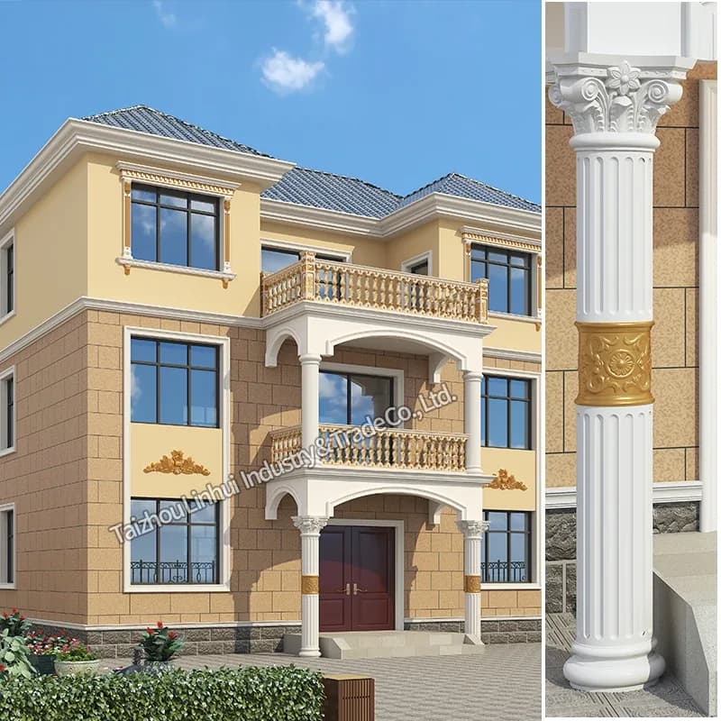 2023 High Quality Custom Concrete Mold Column Moulds Ornamental Cast Cement Plastic Roman Pillar Precast House Construction Slab