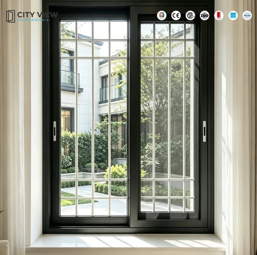 Modern Pvc Casement Window With Double Glazed Upvc Sliding Glass Doors For Hotels Plastic Frame Design