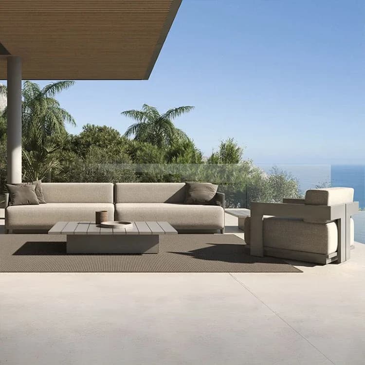 Courtyard Outdoor Sofa Aluminum Terrace Patio Furniture Set Waterproof Leisure Garden Sofa