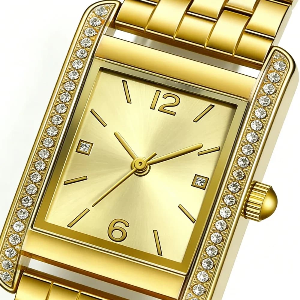 Custom Design Rhinestone Bracelet Watches Set For Women Luxury Relojes De Lujo Private Label Lady Watches With Your Logo