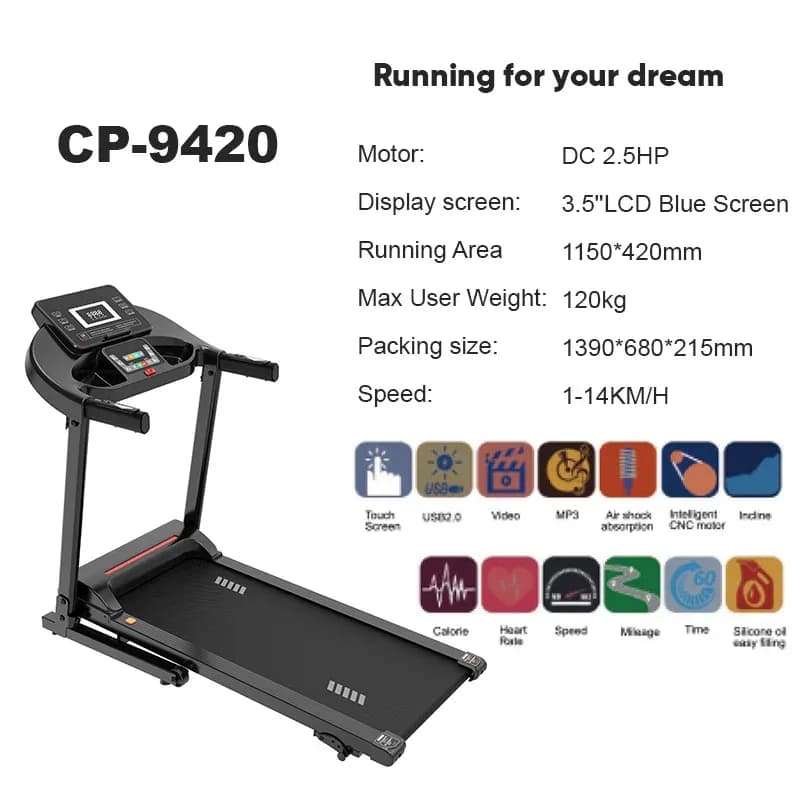 Hot Sale 120kg Max User Weight Fitness Electric Manual Foldable Treadmill For Home Gym Use Walking Treadmill