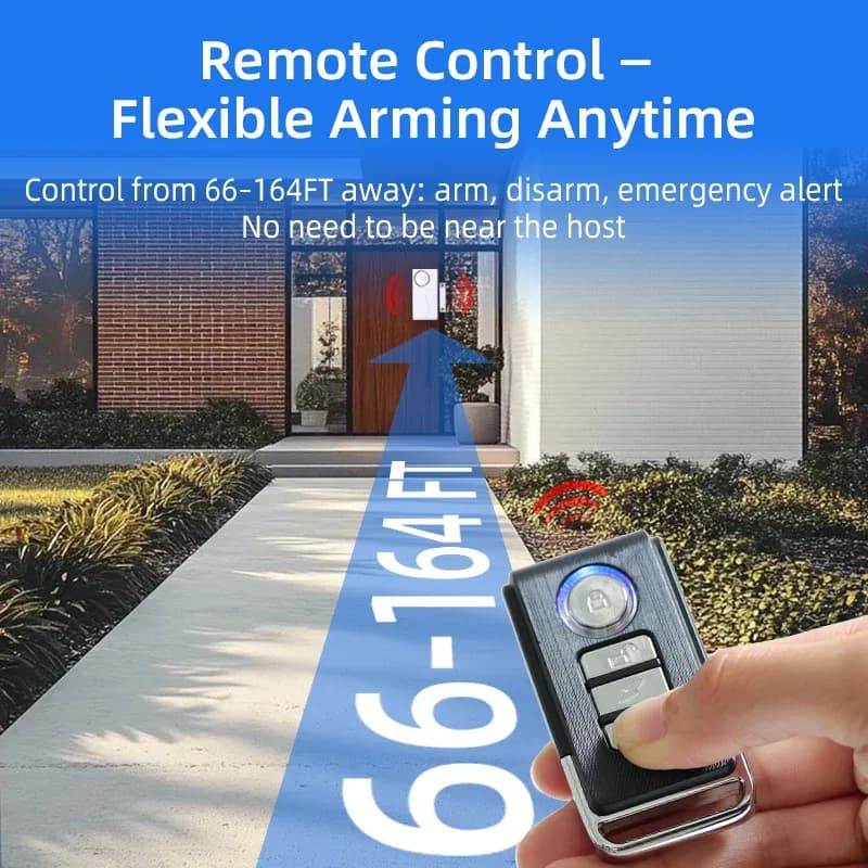 Magnetic Sensor Door Alarm 4 Volumes 110db Wireless Siren With Remote Fridge Closing Hint &amp; Anti-theft Security