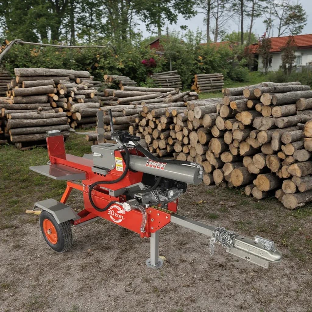 Woer 4-way Hydraulic Kinetic 30t Ton Vertical Wood Processor Best Firewood Splitter With Wedge Forestry Machinery