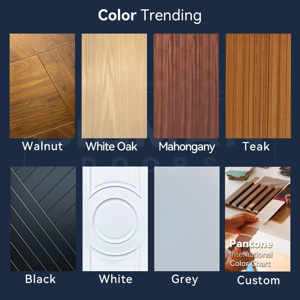 Bespoke Remodeling House Renovation Modern Geometric Design Pre-hung Waterproof Plywood Solid Wood Core Interior Doors