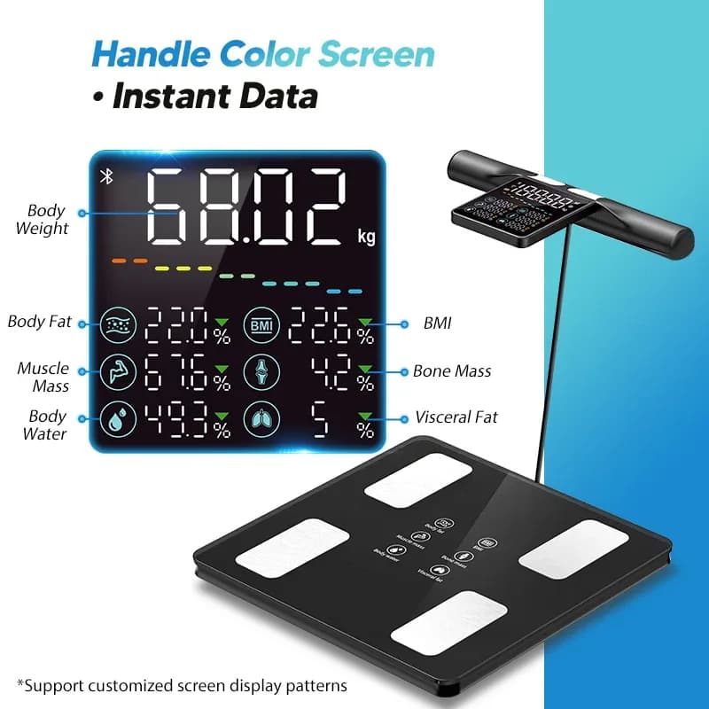 Yolanda New 8 Electrode Smart Body Fat Scale 50 Body Metrics Health Monitor Household Gyms Clinics Suitable