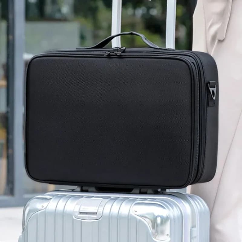 Three Layer Cosmetic Case Large Waterproof Oxford Cloth Manicure Makeup Tools Box Square Travel Makeup Case