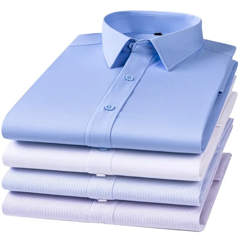 Odm Chemise Homme High Quality Men's Dress Shirt With 3% Spandex Stretch Non-iron Long Sleeve Business Formal Shirts