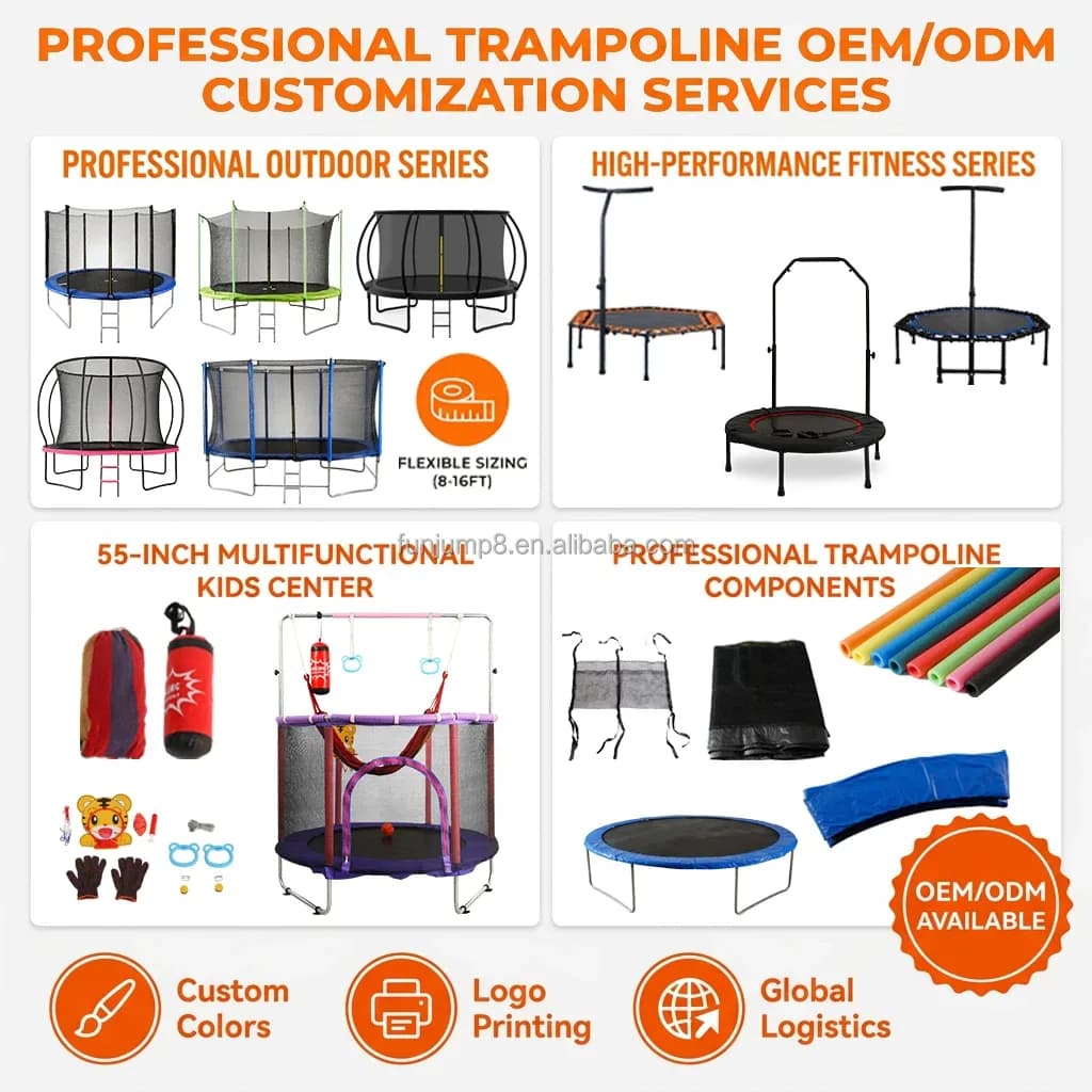 Heavy Duty 16ft Outdoor Trampoline With Protective Net -resistant For Backyard Home &amp; Indoor/outdoor Use For Kids Adults