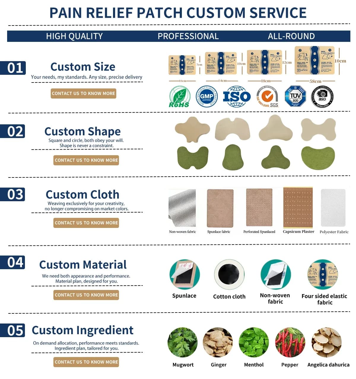 Lijitang Iso Ce Approved Four Side Stretch Back Knee Pain Relief Patch Oem Odm Packaging Stable Adhesion Manufacturer