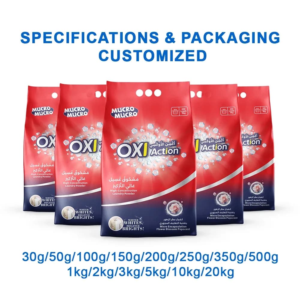 Oem Manufacturing Private Brands Washing Powder Detergent Perfumed Disposable Powder With Stain Remover For Clothes
