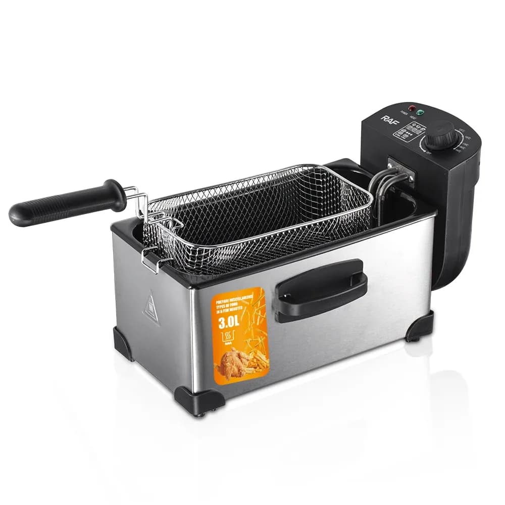 Raf R.5299 Home Use Electric Deep Fryer With Big Power Stainless Steel Non-stick Material For Frying Chickens And French Fries