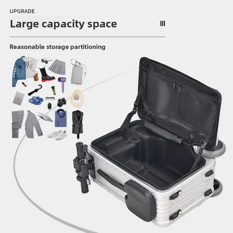 Factory Wholesale Aluminum Alloy Electric Suitcase Usb Interface Brake Wheel Lock-intelligent Boarding Box Multifunctional